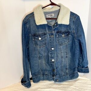 Working Title Denim Jacket with Shearling Collar
